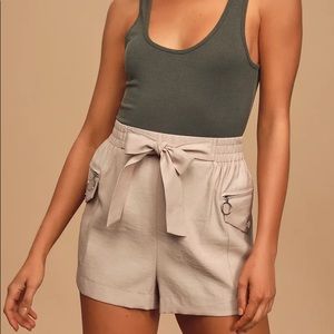 World Traveler Beige High-Waisted Shorts-Lulu’s